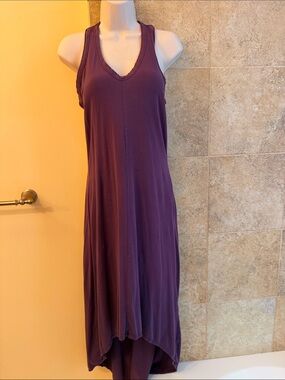 Athleta Purple Racerback V-Neck Hi-Low Maxi Dress S